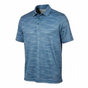 Etonic Polo Shirt Mens Medium Golf Blue White Print Athletic Performance